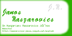 janos maszarovics business card